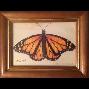 Monarch, Original Art on Vintage Paper